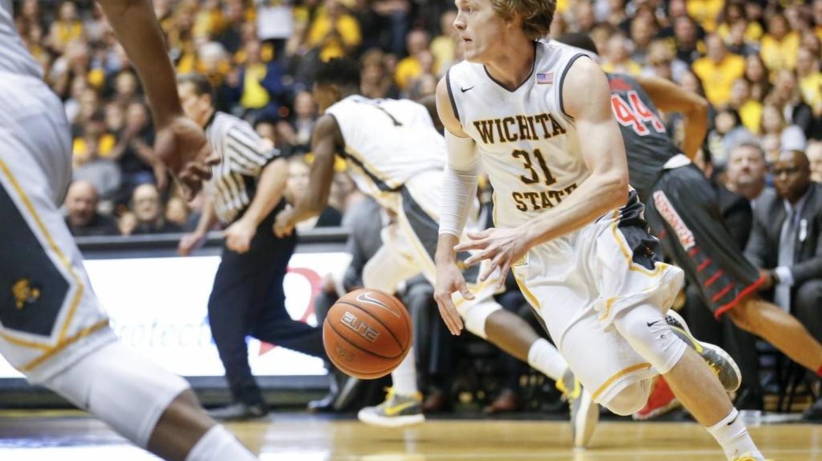 Wichita State’s Ron Baker starts a fast break against Illinois State in the first half at Koch Arena on Feb. 27, 2016. Baker spent much of the 2016-17 season with the New York Knicks of the National Basketball Association.