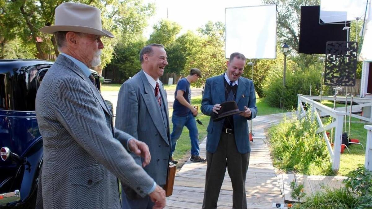 From left, Buck Taylor, Mark Mannette and Bryan Welsby star in “Home on the Range.”