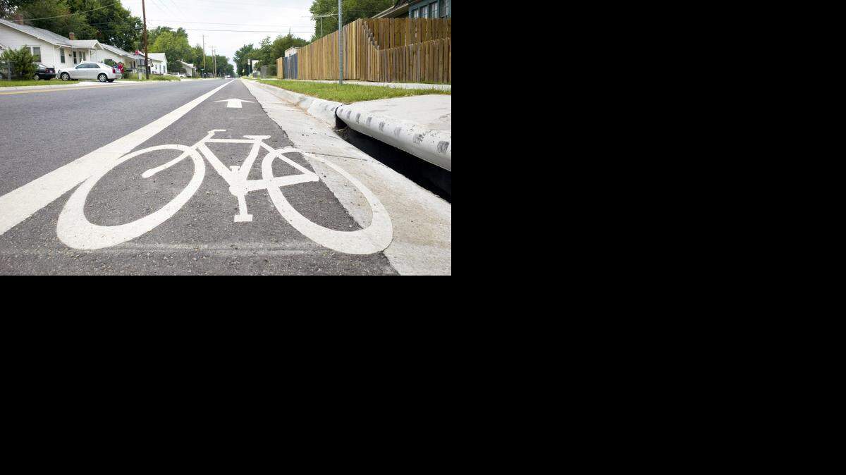 
Bike lanes continue along Mt. Vernon west of Broadway.
