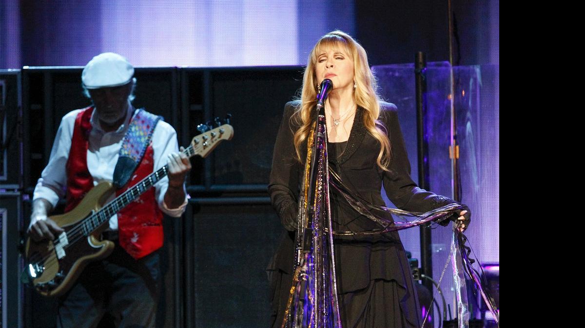 
John McVie, left, and Stevie Nicks perform for the crowd as Fleetwood Mac rocks the Intrust Bank Arena in March. (March 31, 2015)
