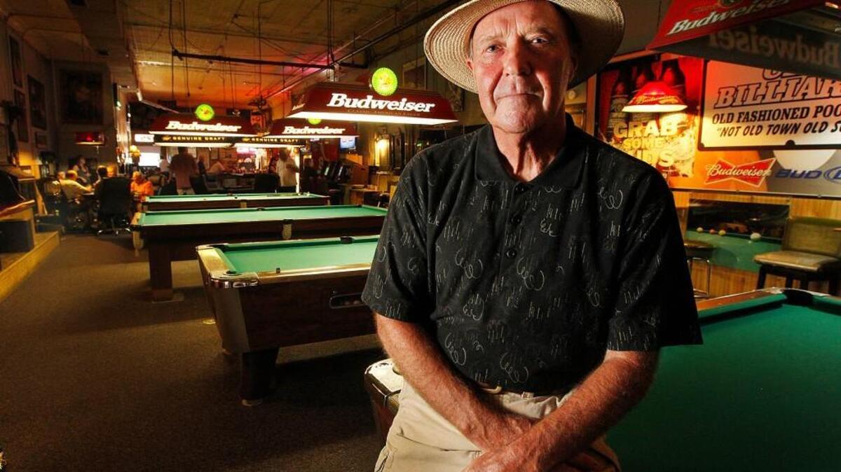 Wichita crime novelist Gaylord Dold photographed at Club Billiards on west Douglas on Aug. 6, 2013.