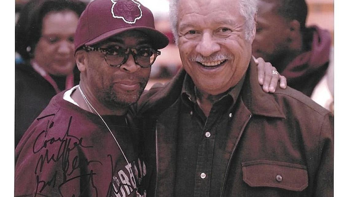 Famed movie producer Spike Lee, left, and Arthur McAfee Jr. shared the love of basketball. Mr. McAfee was longtime coach at Morehouse College in Atlanta, with 518 career victories. He died March 7 in Atlanta.