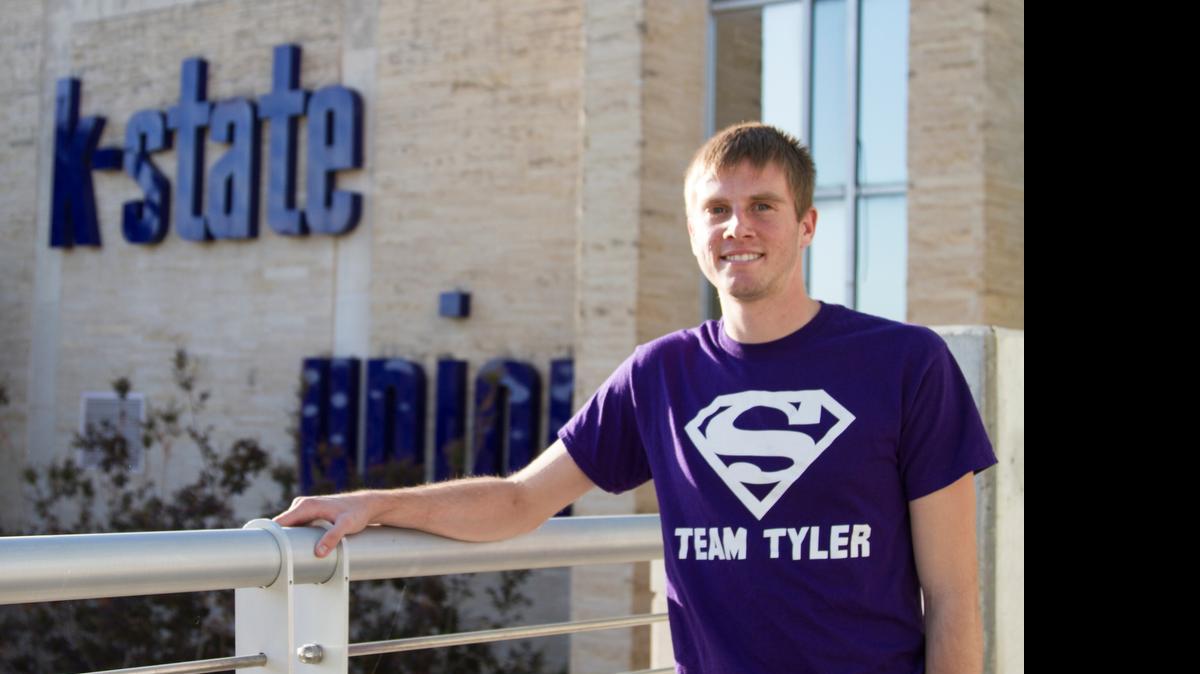 
Tyler Blythe, a Kansas State University freshman, has an auto-immune disease that caused liver failure. Blythe received a liver transplant when a donor was located on Aug. 28, 2014.

