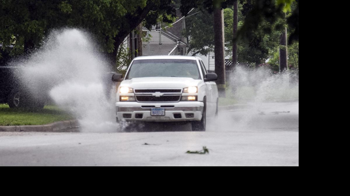 
Heavy rain Friday morning caused localized flooding of low-lying streets and intersections around Wichita. 
