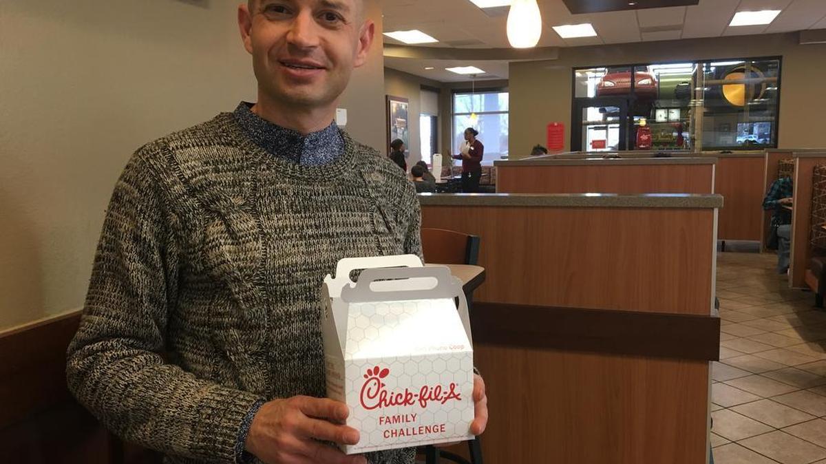 Brad Miller, franchise owner of the Chick-fil-A in east Wichita, says new “cellphone coops” encourage distraction-free dining.