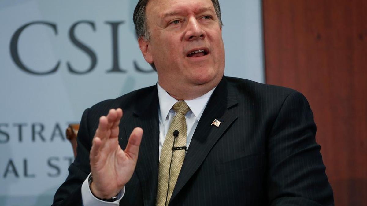 CIA Director Mike Pompeo answers questions Thursday at the Center for Strategic and International Studies in Washington. Pompeo denounced WikiLeaks, calling the anti-secrecy group a “hostile intelligence agency.”