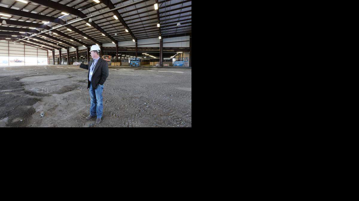 
Tim Lanier, arena director at the Kansas Star, stands inside the new 20,000-square-foot equestrian center. The arena will serve as a warmup arena with 183 permanent horse stalls. (Nov. 18, 2014)
