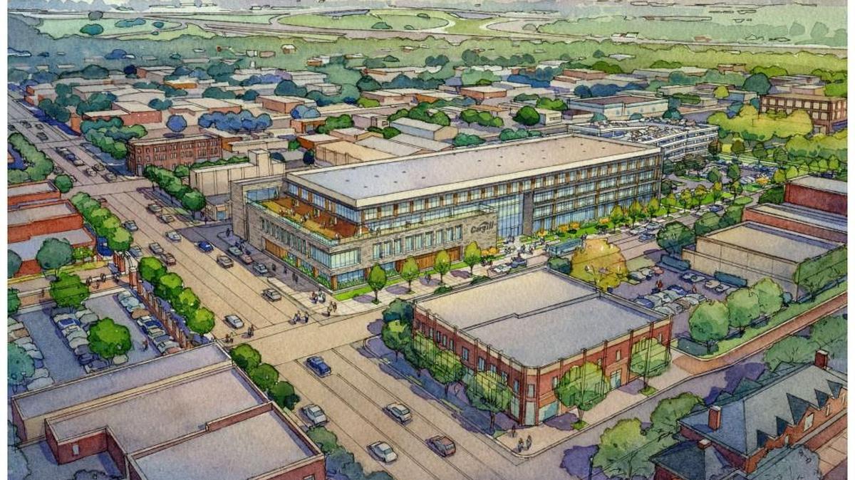 This illustration shows Cargill Protein Group’s new headquarters in downtown Wichita.