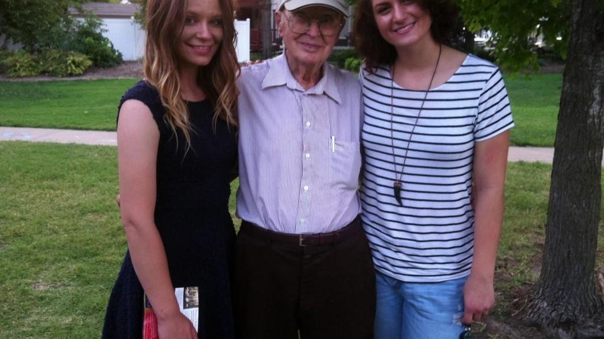 The Rev. Herbert Cies met Cassoday Harder, left, and Hannah Rhoades in a thrift shop in Newton, and the three became fast friends despite their age difference.