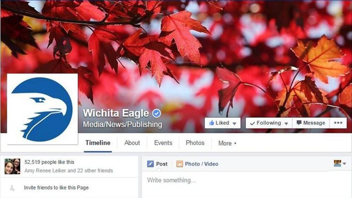 The Eagle’s Facebook page is found at https://www.facebook.com/wichitaeagle.