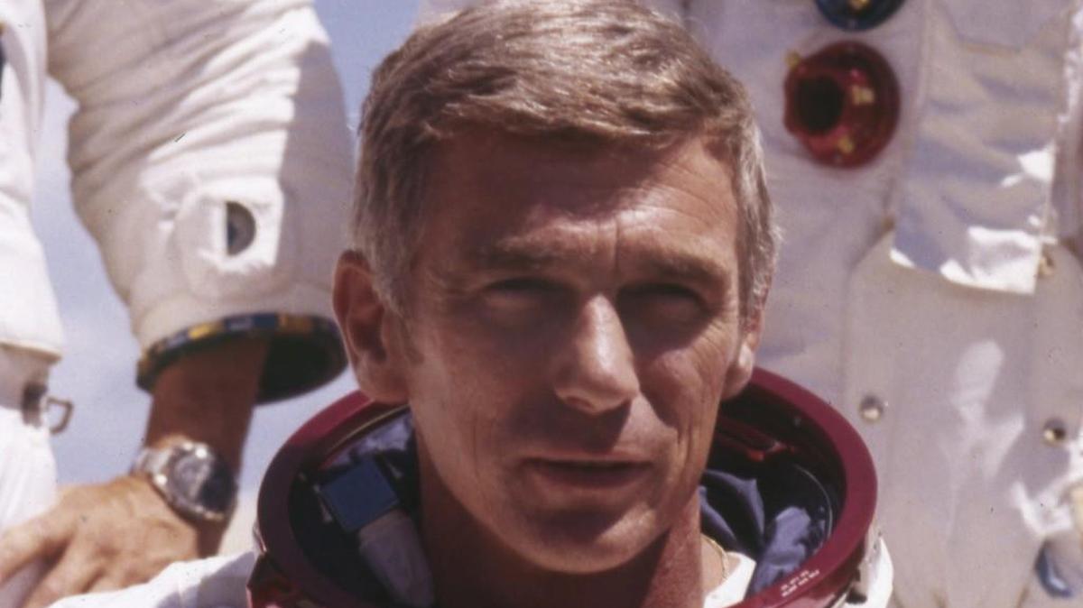 Astronaut Eugene Cernan, a U.S. Navy commander, prepares for the Apollo 17 mission. Cernan, the last man to walk on the moon, died Monday at age 82.