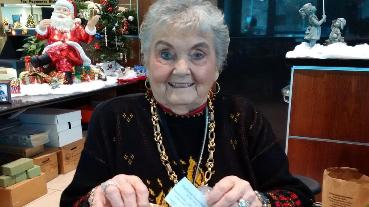 Eula West is the hookup for holiday peanut brittle at the Sedgwick County Courthouse.