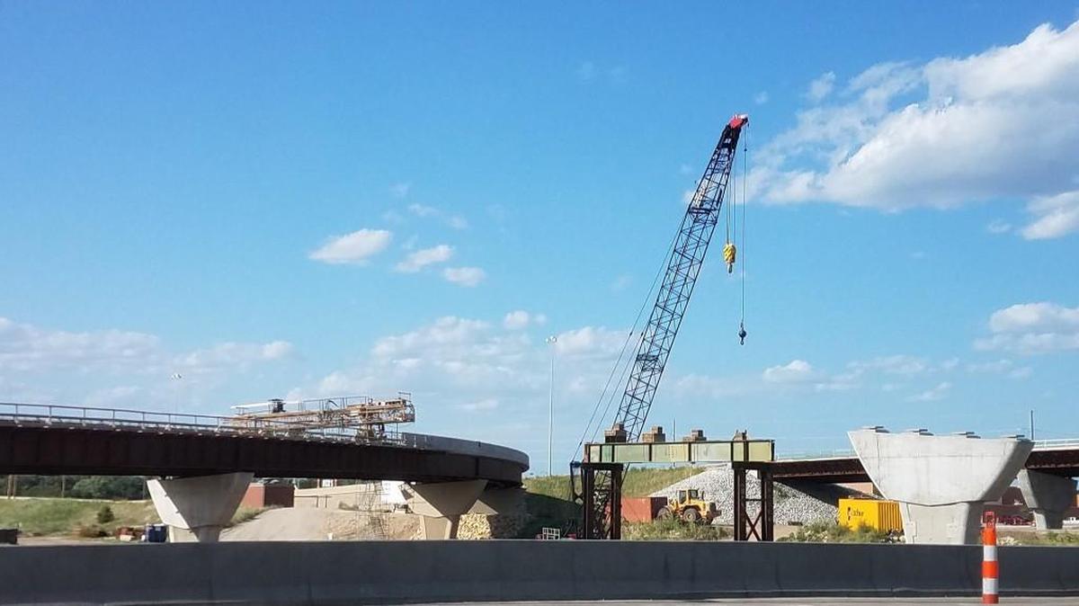 Work on the new I-235 and Kellogg interchange (July 12, 2017)