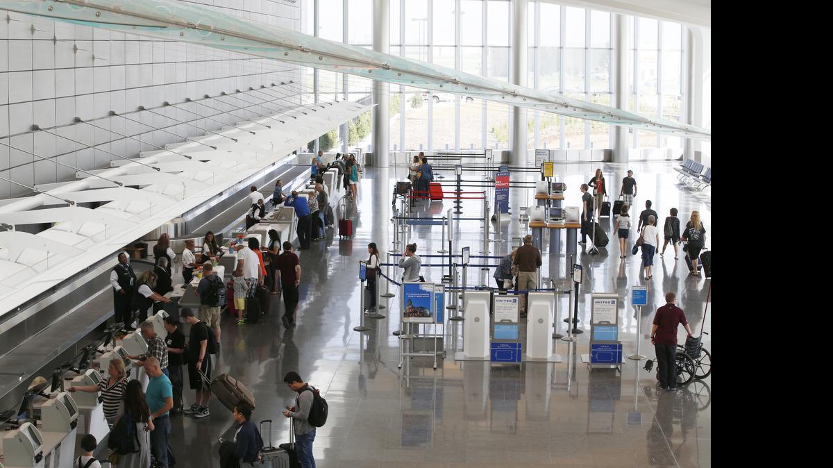 
Dwight D. Eisenhower National Airport's check-in counters on the first day of business. (June 3, 2015) 
