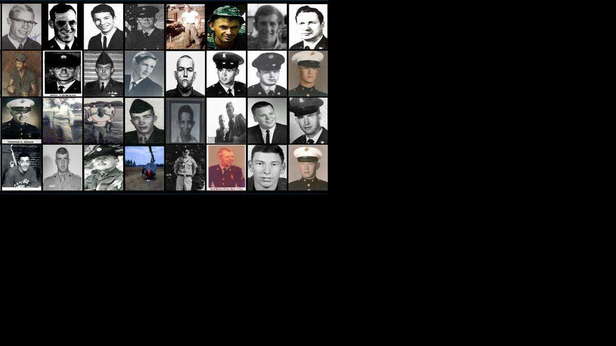
Screenshot of Wall of Faces on Vietnam Veterans website. 
