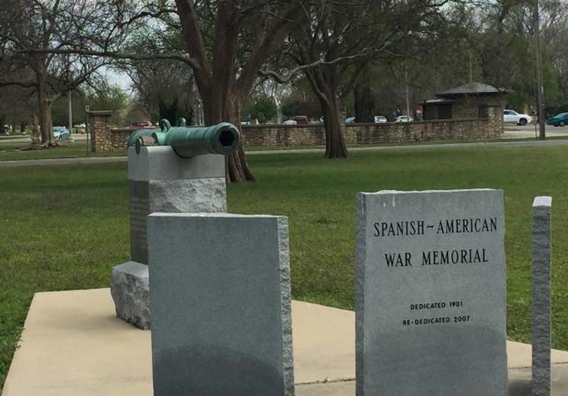 This file photo shows the cannon at the Spanish American War Memorial before it was stolen.