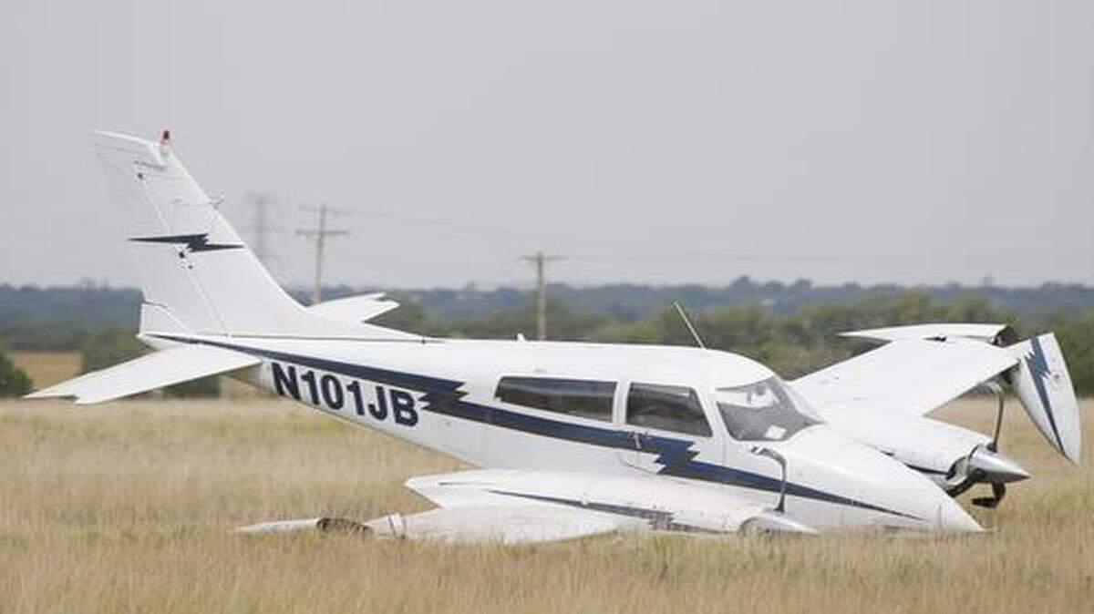 
This 1966 Cessna 310K made a crash landing in a field near the El Dorado Airport on Wednesday. Two people were aboard the plane but only suffered minor injuries. 

