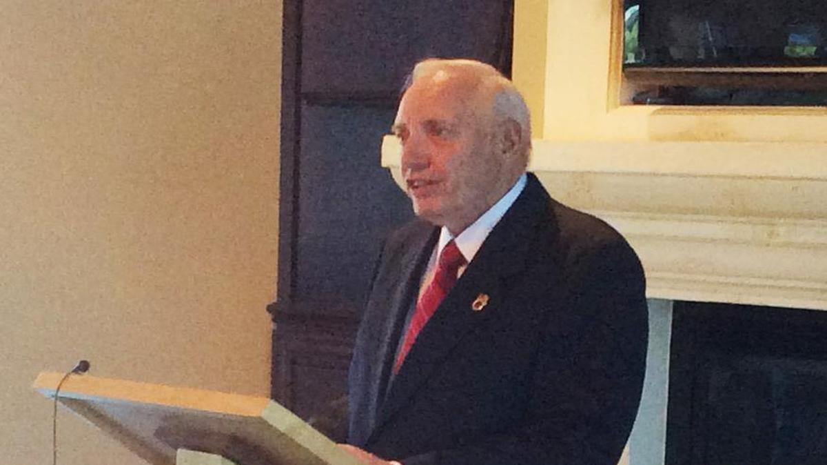 Republican David Dennis announces his campaign for Sedgwick County commissioner on Thursday. (May 5, 2016)