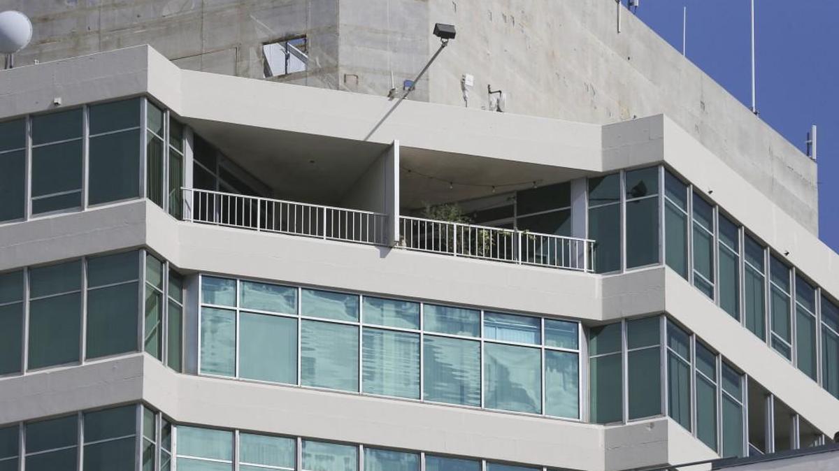 The balcony in the upper left became a sniper’s nest on Aug. 11, 1976. Michael Soles started shooting at people on the streets below.