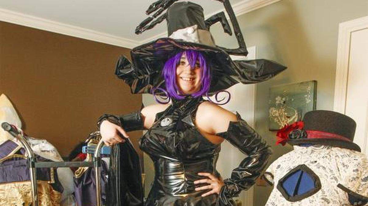 Meliss Hamilton, shown in her home studio on Nov. 20, designs her own cosplay apparel.