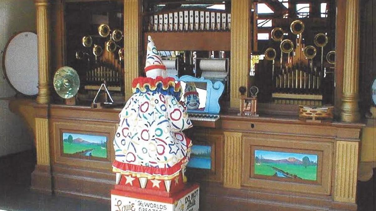 For decades, Joyland’s Louie the Clown played the Wurlitzer Style 160 “Mammoth” Military Band Organ.