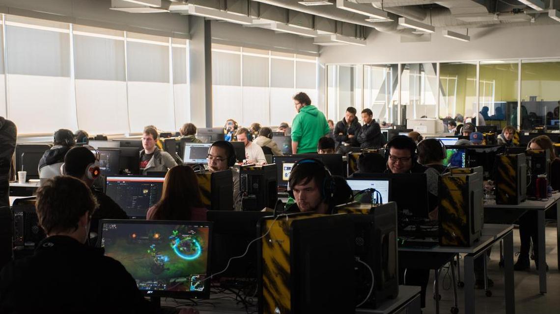 Gamers participate in the Wichita eSports Convention 2017.