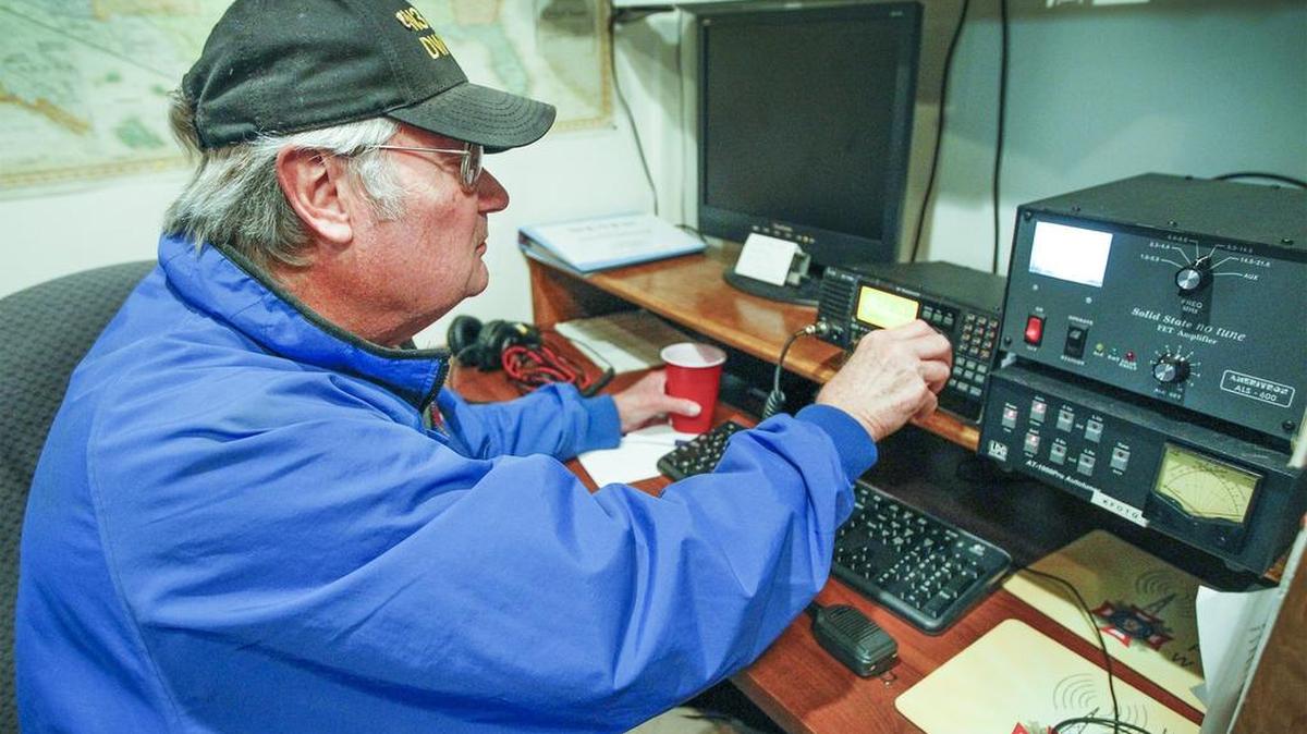 Ham radio operator Dwight Holtzen works out of the VFW Post 3115 in west Wichita earlier this month. Go to Kansas.com to watch a video from the VFW Post 3115 ham radio operation. (Jan. 8, 2016)