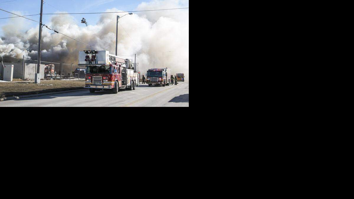 
Wichita firefighters tackle a fire at Airgas Central, a distributor of industrial, medical and specialty gases at 2018 S. West St. The building was quickly evacuated and no injuries were reported. (Jan. 12, 2015)
