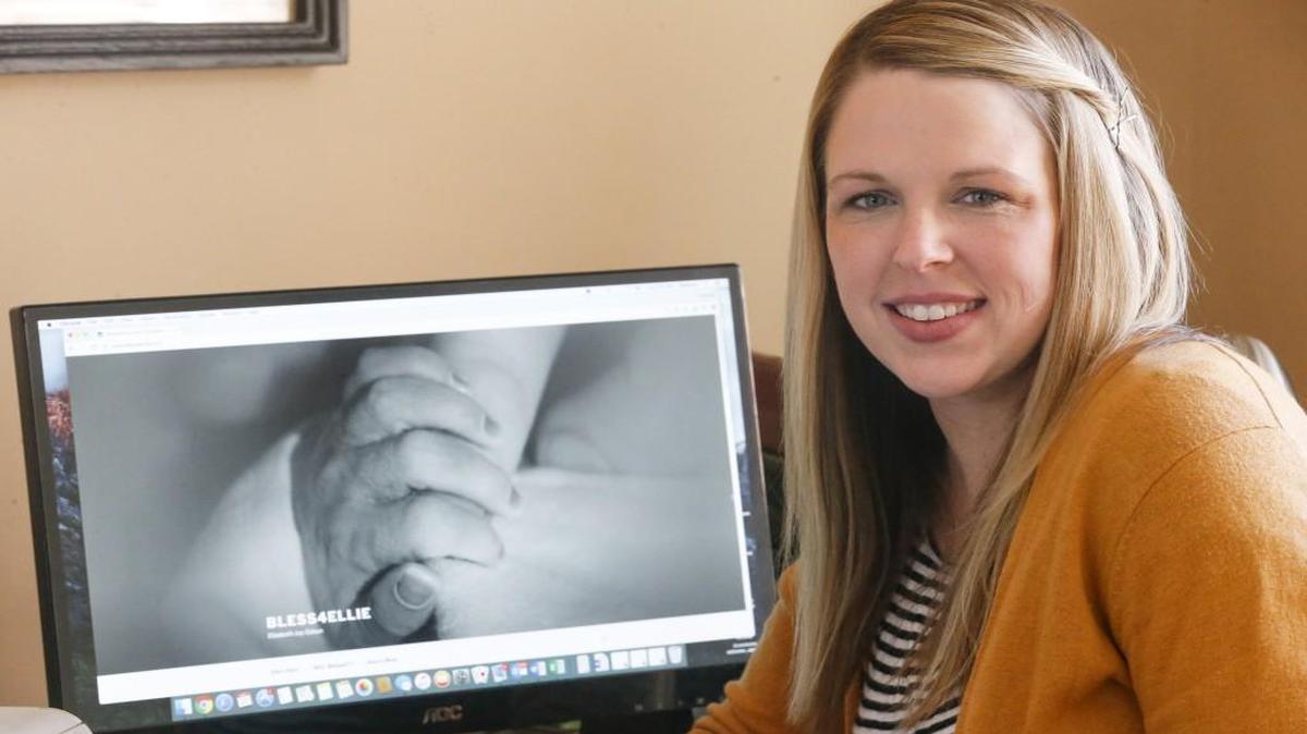 Suzanne Ozbun started the website Bless4Ellie with her husband, Cory, in memory of their daughter, Ellie, who was stillborn last Christmas Eve. (Dec. 20, 2016)