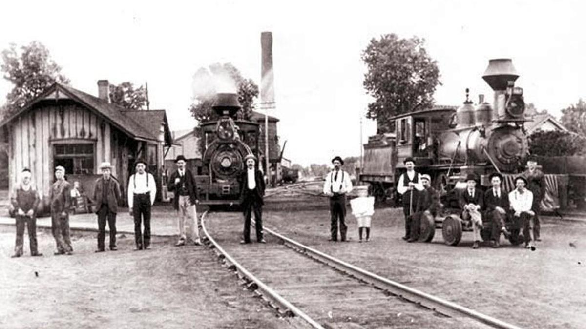 The First Missouri Pacific Depot is seen in this 1905 photo. It was between Wichita and Waco south of First Street.