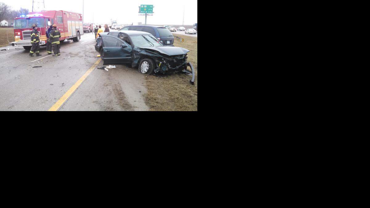 
Four people were injured — none seriously — in a three-vehicle collision on I-235 in west Wichita on Monday morning, authorities said. (Dec. 22, 2014)
