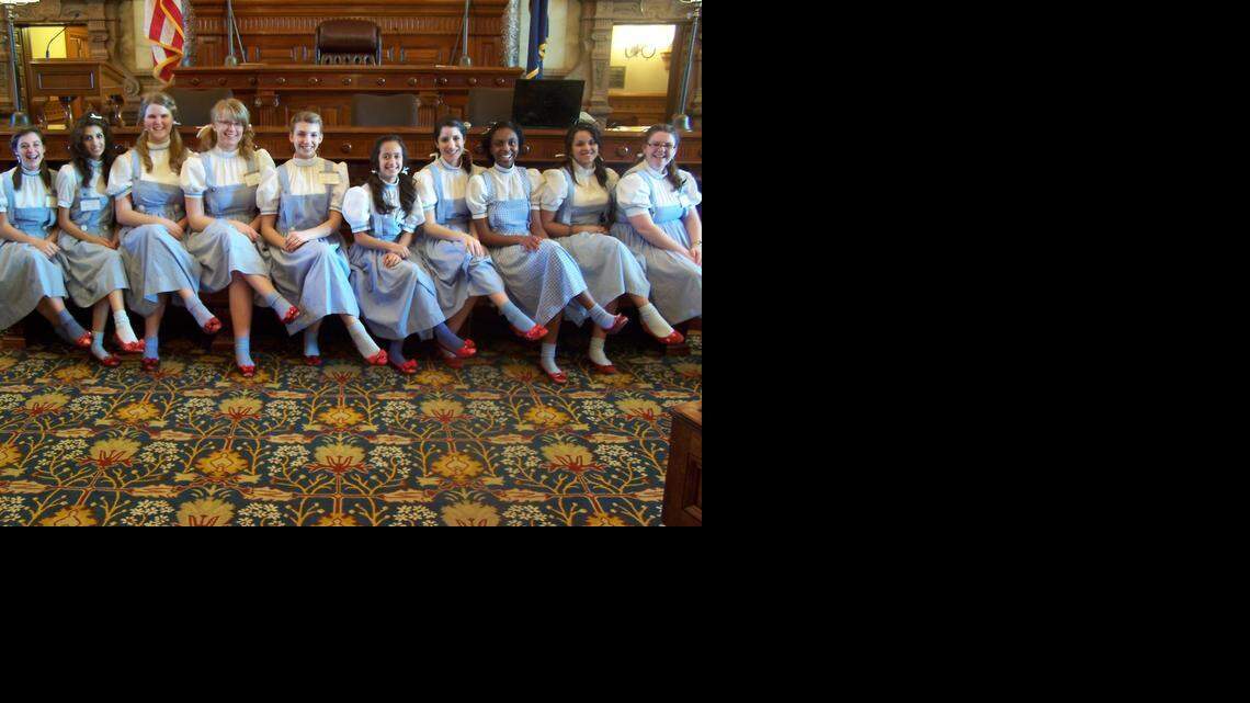 
Dorothys of Kansas on the Kansas State Senate Floor in 2012. This year marks the 75th anniversary of “The Wizard of Oz” movie.

