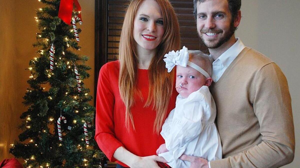 Brynne and Ryan Mulloy celebrated Christmas with their daughter, Eevie. Eevie was born with a rare form of leukemia and discharged from her latest hospital stay on Dec. 22.