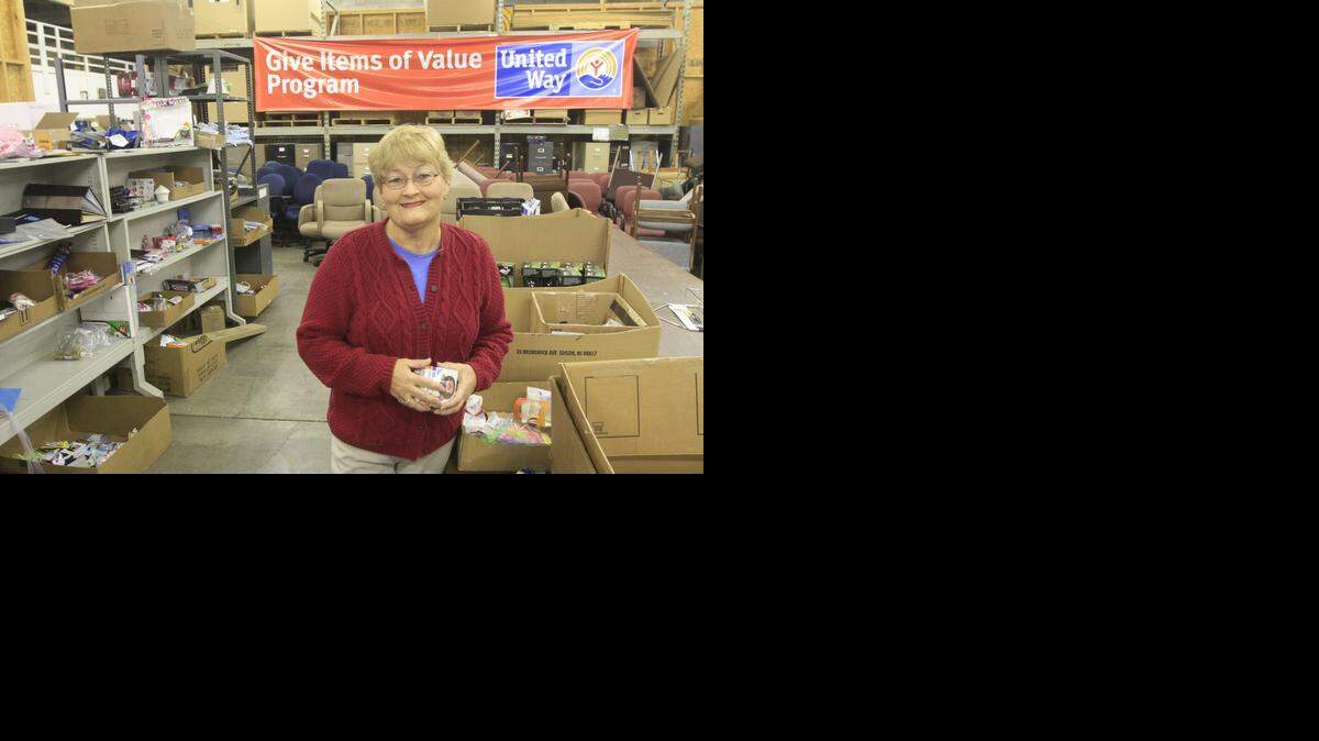 
Cindy Pursell volunteers at the United Way warehouse when she’s not volunteering at Wichita Community Theatre. (Nov. 28, 2014) 
