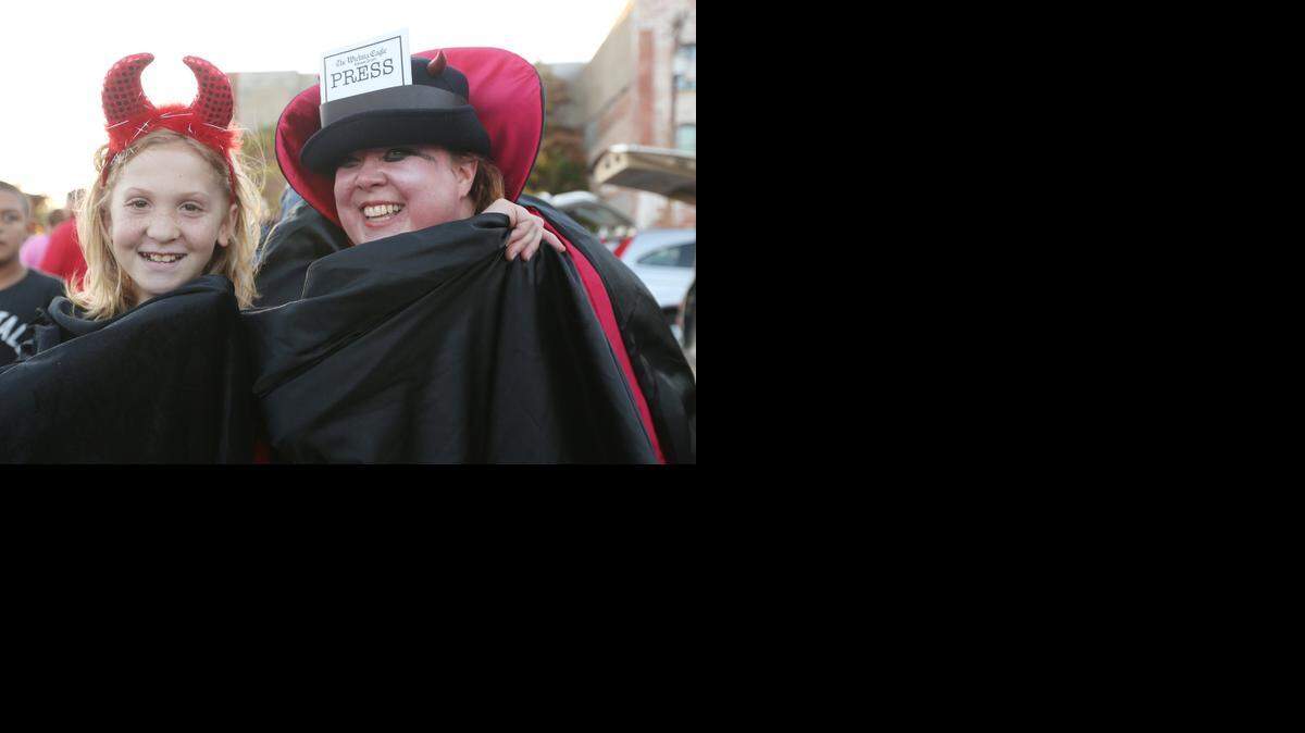 
Eagle columnist Carrie Rengers found her mini-me at the Haunted Food Trucks at the Wichita Eagle. (Oct. 24, 2014)
