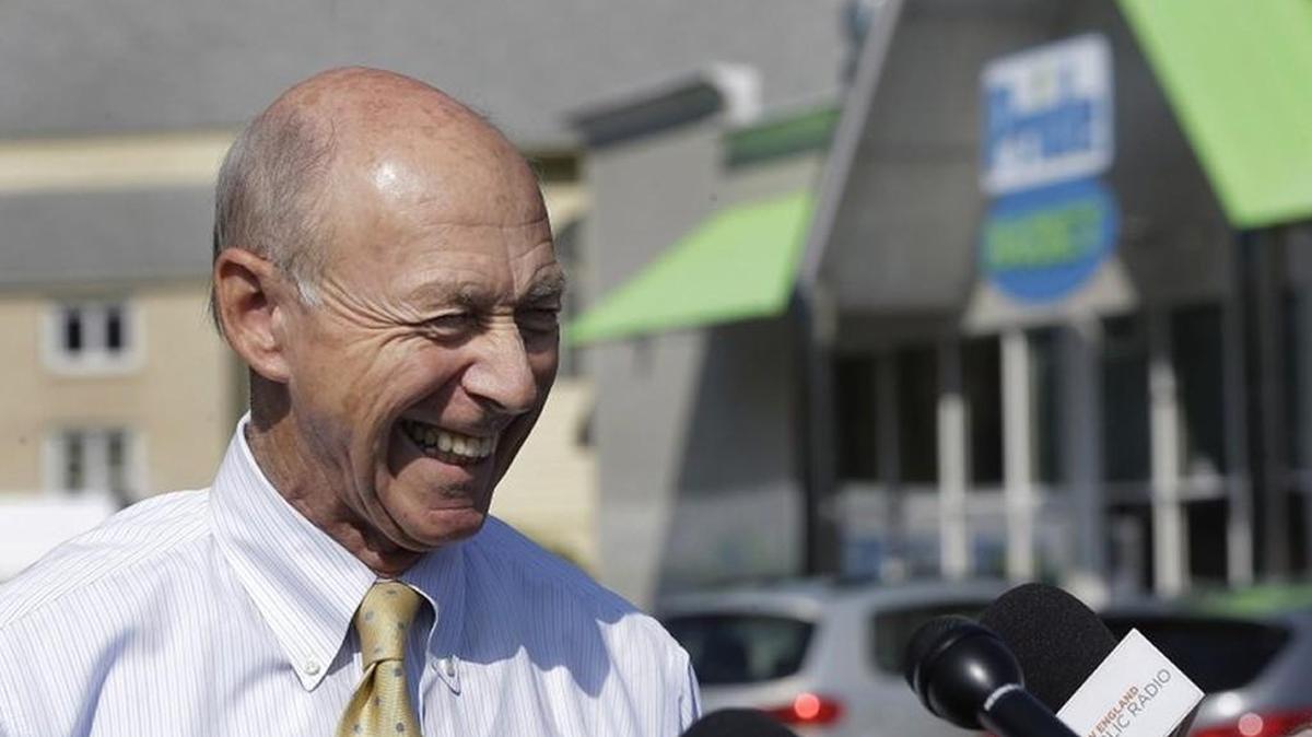 Bob Bolduc, founder and owner of Pride stores, smiles as he takes questions from members of the media during a news conference at the Pride Station & Store on Thursday in Chicopee, Mass., where the winning ticket for the Powerball was sold.