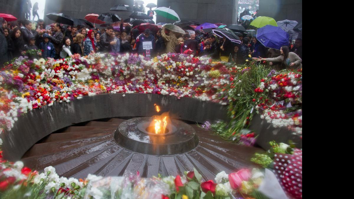 
Armenians ignored the rain to participate in the Commemoration of the Armenian Genocide on Friday in Yerevan, Armenia.
