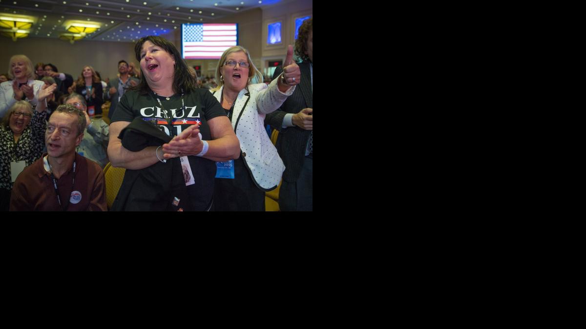 
Supporters of Sen. Ted Cruz cheer for him during the Conservative Political Action Conference at the Gaylord National Conference Center in Oxon Hill, Md., on Thursday.

