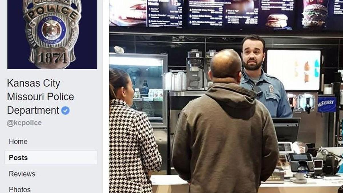 A Kansas City Missouri Police Department officer took a man’s order at McDonald’s after the man said he didn’t like police.
