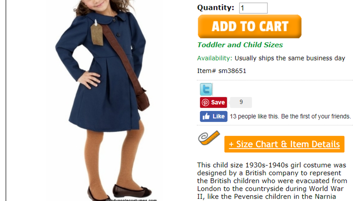 This girls World War II costume has created controversy online.