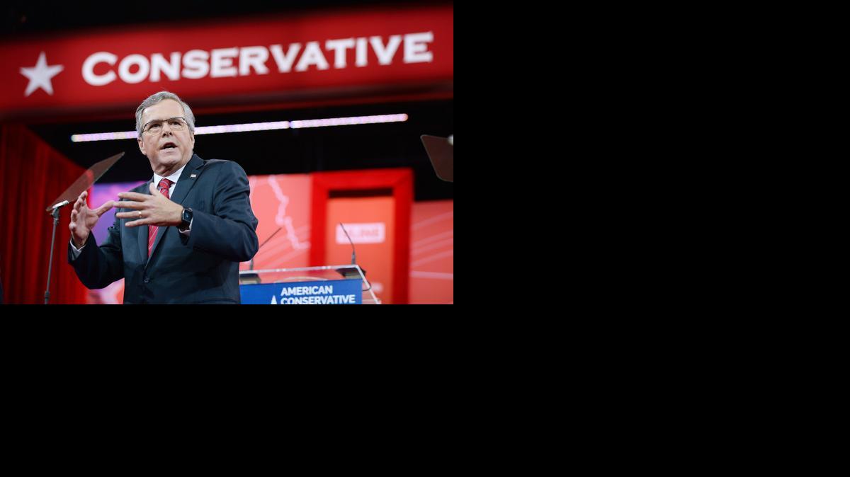 
Former Florida Governor Jeb Bush speaks at the 42nd annual Conservative Political Action Conference in National Harbor, Md., on Friday.
