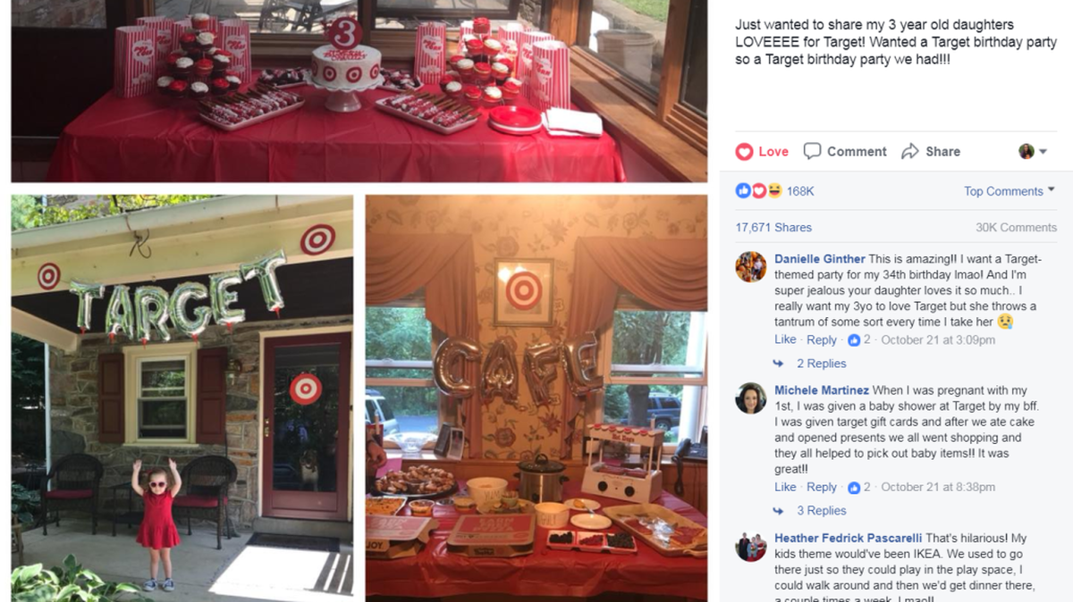 This 3-year-old loves Target so much that her mom gave her a Target-themed birthday.