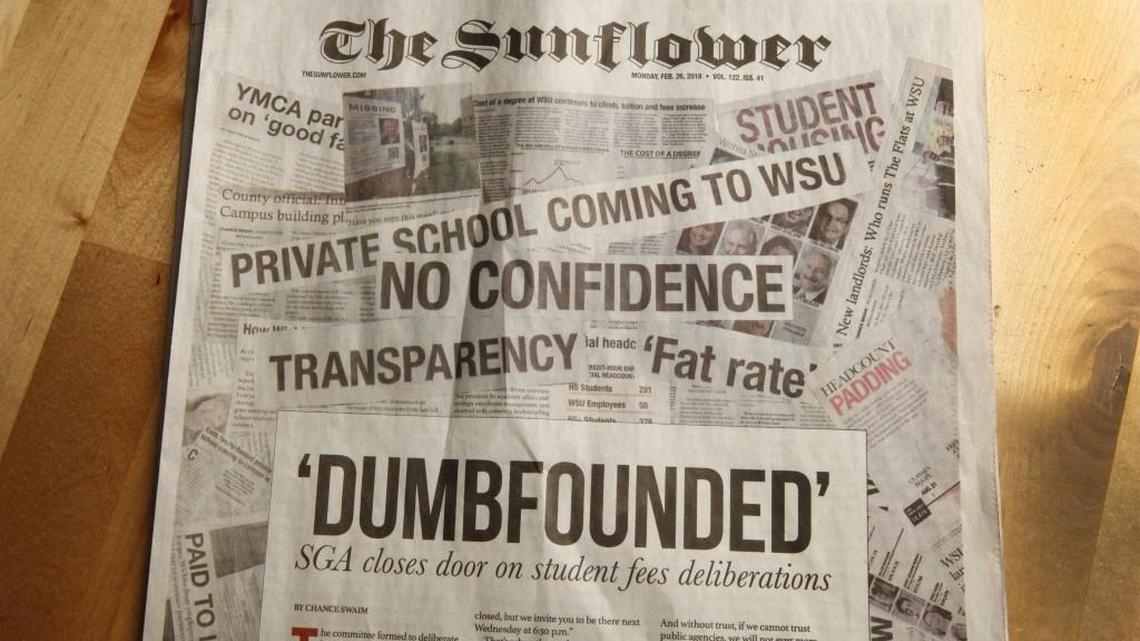 Wichita State University President John Bardo accepted the Student Fees Budget, cutting The Sunflower's budget by $25,000. To make up the difference, he said $25,000 in print and online advertising will be offered to the student newspaper through other university resources.