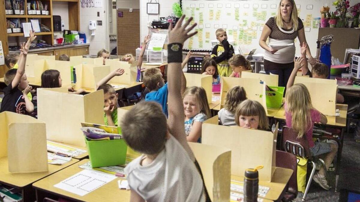 A first-grade classroom at West Elementary School in Valley Center in May 2015.