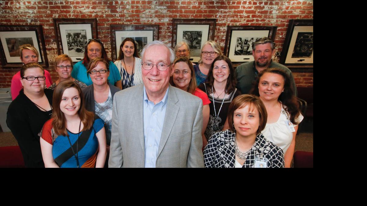 
Bill Buchanan with the staff of the Sedgwick County Developmental Disability Organization. The outgoing county manager said he tried to bring democracy to people’s doorsteps daily, but he counted work on behalf of the mentally and physically challenged among the most important things he did. 
