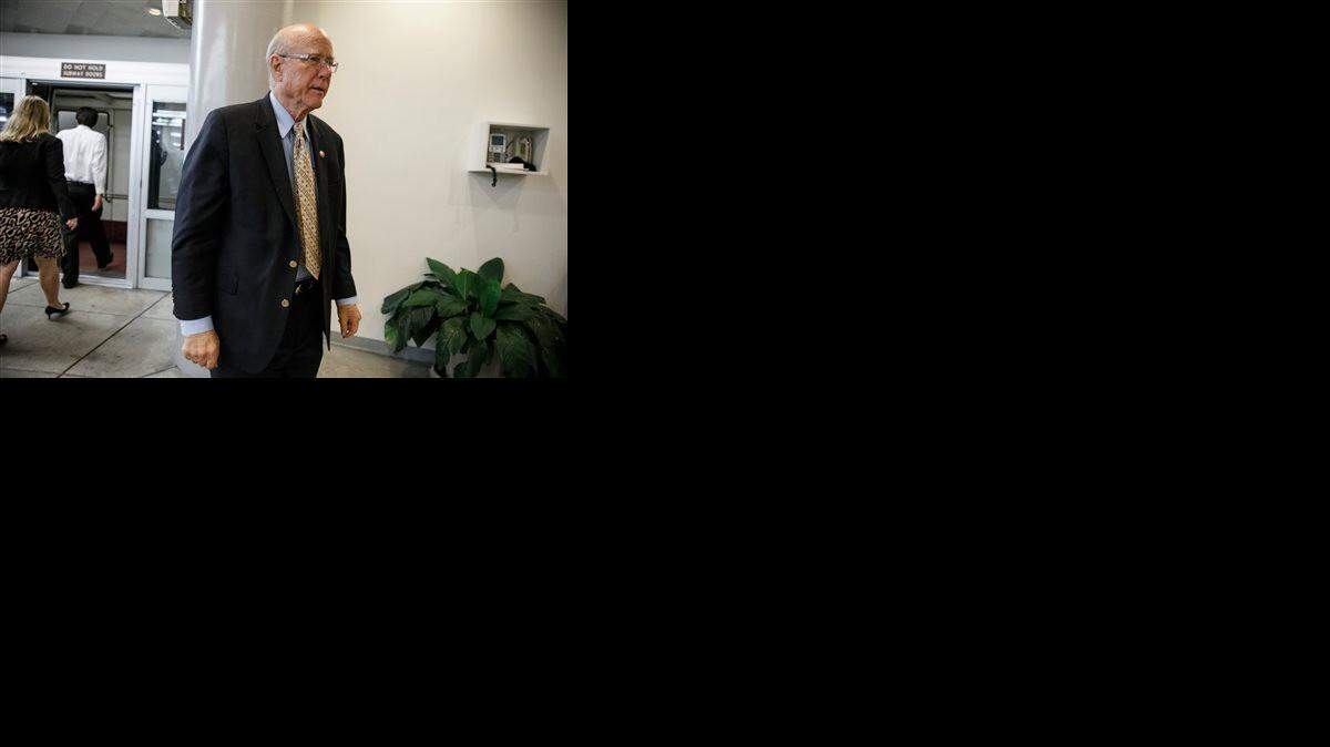 
Sen. Pat Roberts, R-Kansas arrives on Capitol Hill in Washington, Tuesday, Dec. 9, 2014.

