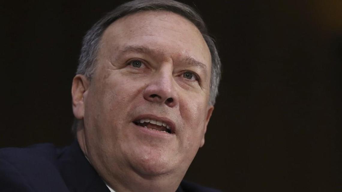 Rep. Mike Pompeo, R-Kan., nominated to direct the CIA, testifies on Capitol Hill on Thursday at his confirmation hearing before the Senate Intelligence Committee.