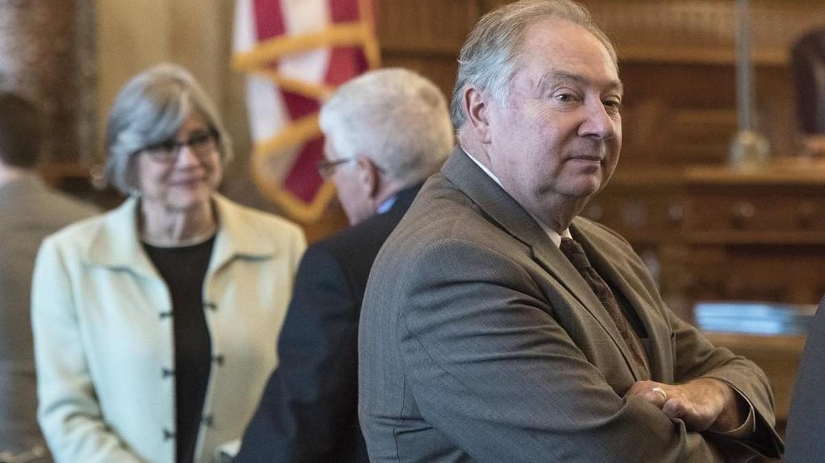 Kansas Senate Majority Leader Jim Denning, Republican of Overland Park. Denning has released a plan to expand Medicaid.