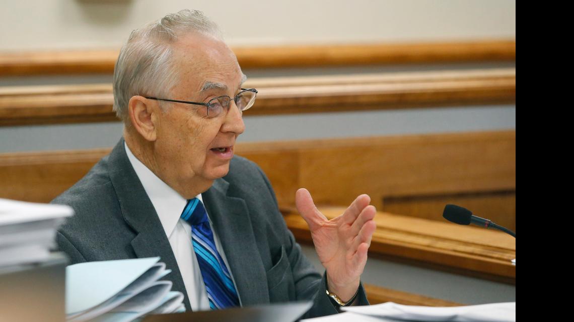 
Dale Dennis, the Deputy Commissioner for the Kansas Department of Education, explains documents he presented on their request on Friday, May 8, 2015 in Topeka.
