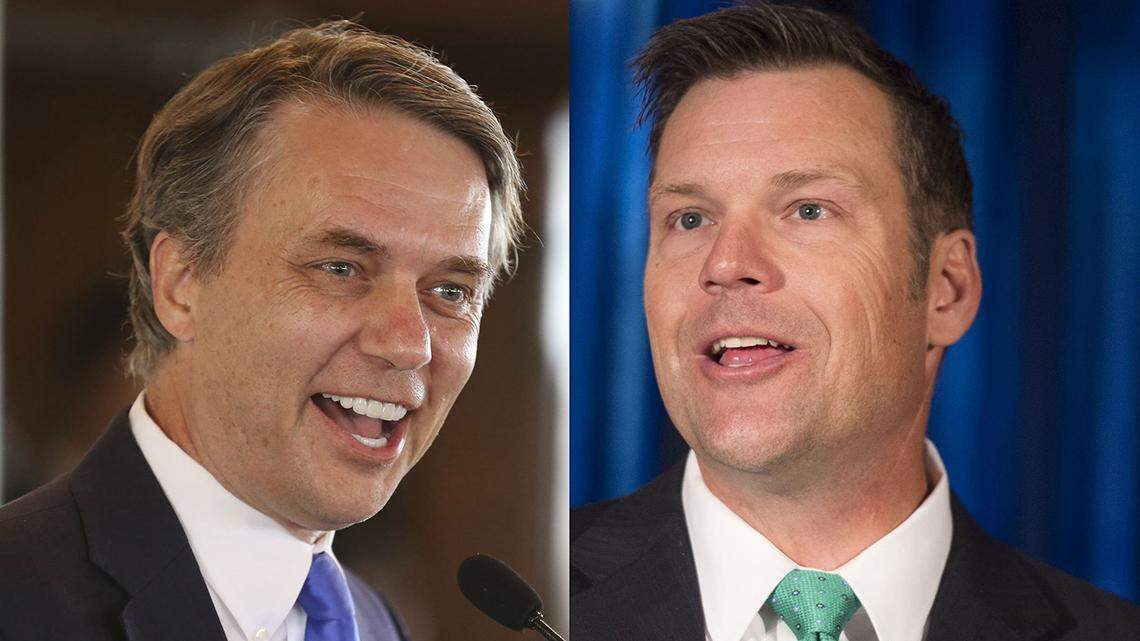 Kansas Gov. Jeff Colyer and Secretary of State Kris Kobach